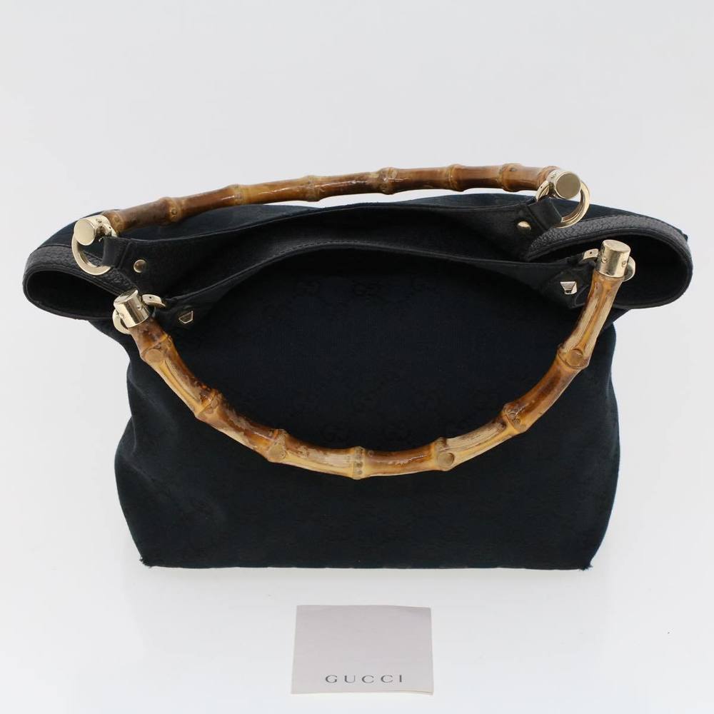GUCCI GG Canvas Bamboo Hand Bag Black 137394 Auth 43264 - Picture 12 of 16